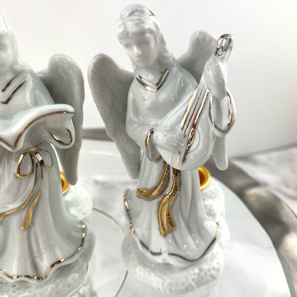 Christmas On Mainstreet Porcelain Angel Candleholders Set of 3 Musical Angels - Picture 6 of 14